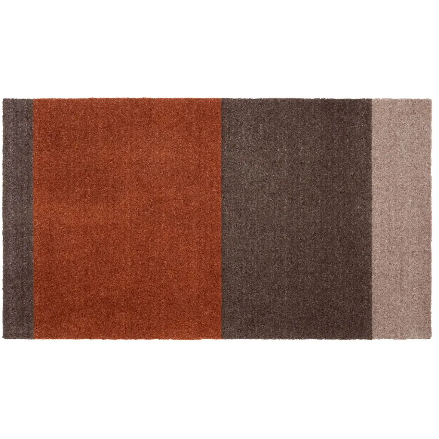Tica Copenhagen - Smudsmåtte - Stripes Horizon - Brun/Sand/Terracota - 40x60 cm
