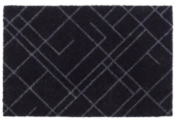 Tica Copenhagen - Smudsmåtte - Lines - Sort/grå - 40x60 cm