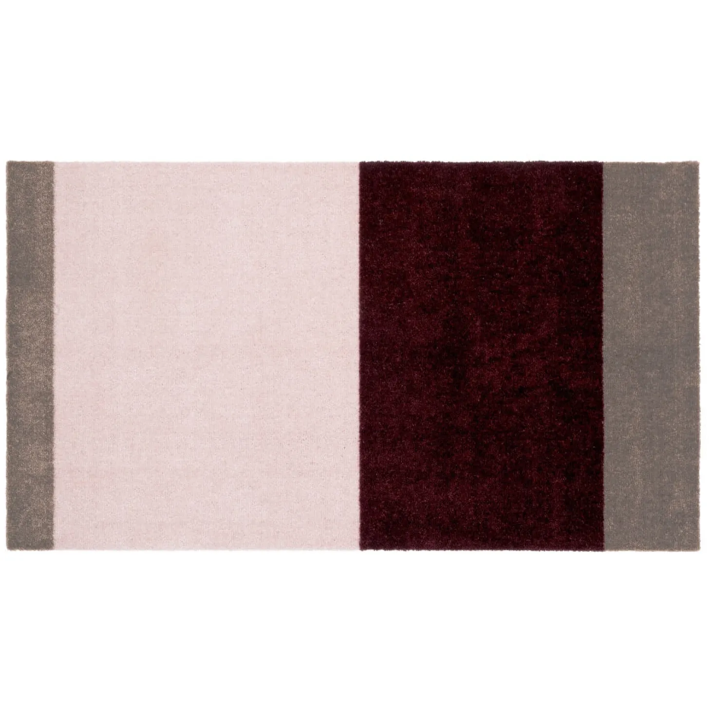 Tica Copenhagen - Smudsmåtte - Stripes Horizon - Bordeaux/Rose/Sand - 60x90 cm