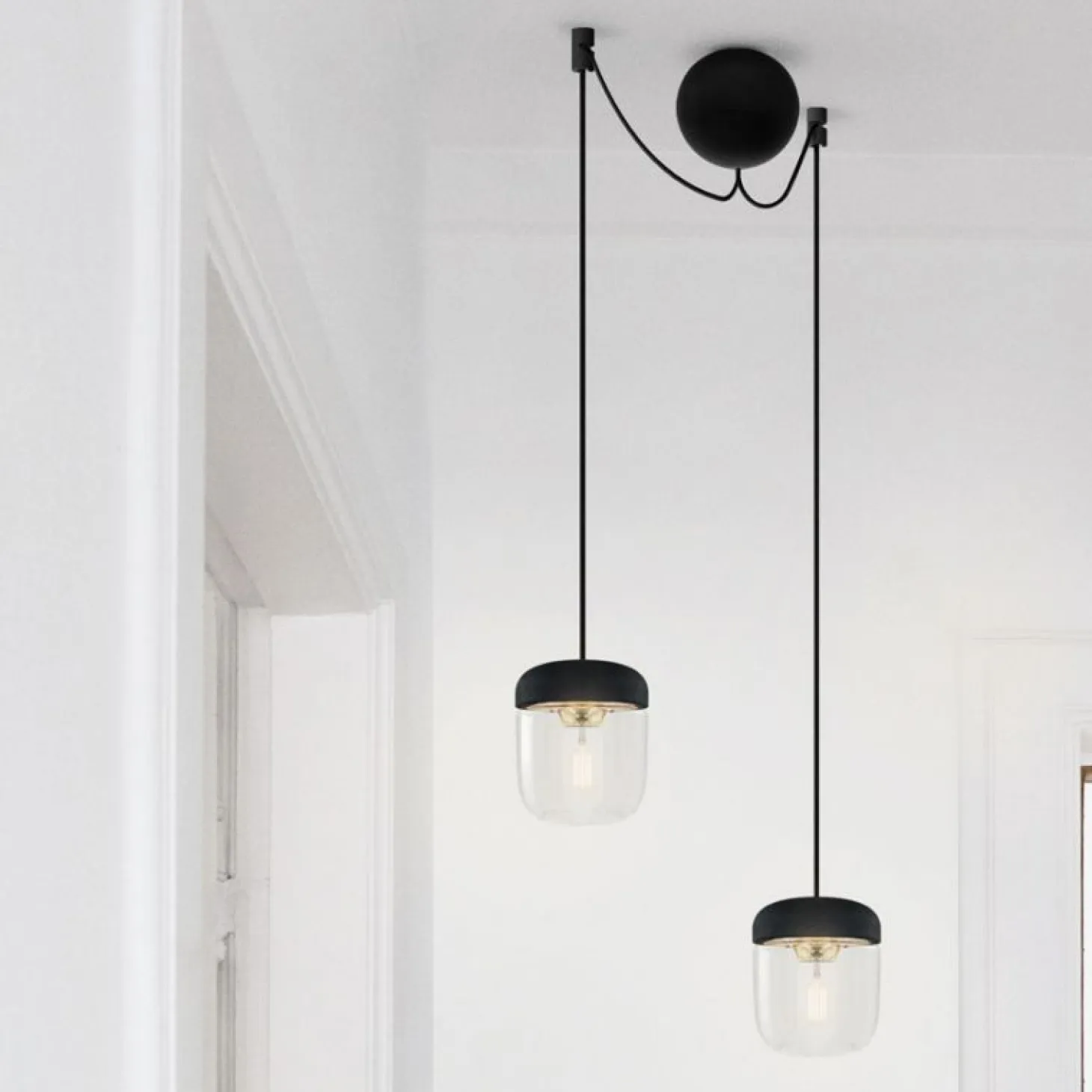 Umage - Baldakin til 2 pendellamper - Cannonball black cluster 2