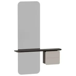Umage - Entrespejl - One More Look - Hvid med mørk Eg - Pearl white/dark oak