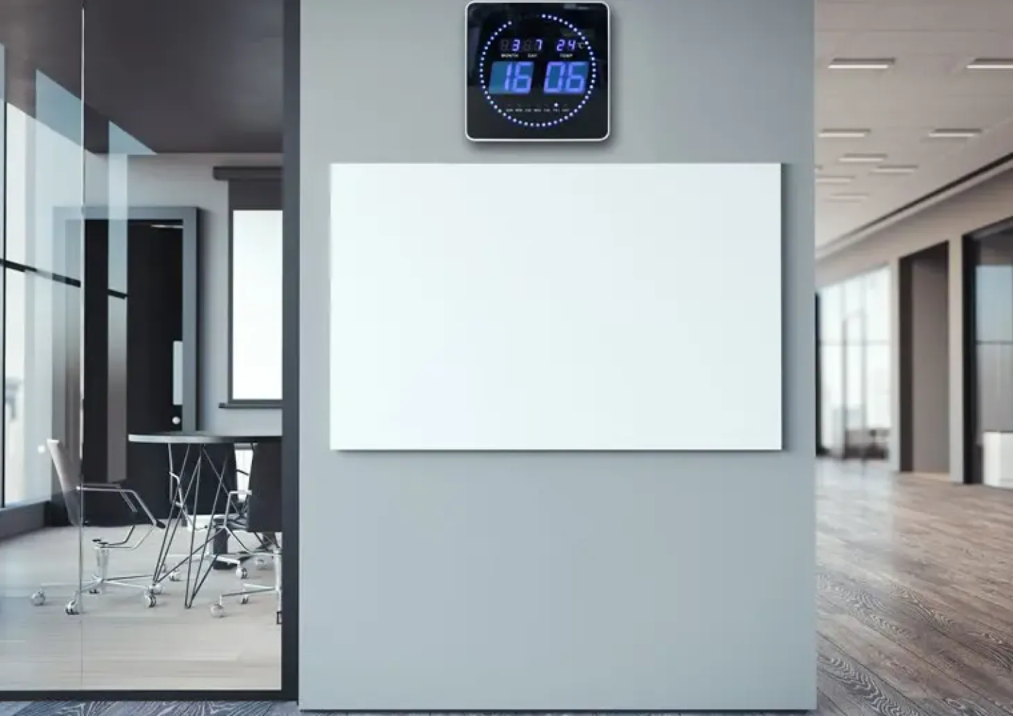 UNILUX - LED Væg Ur - FLO - Sort